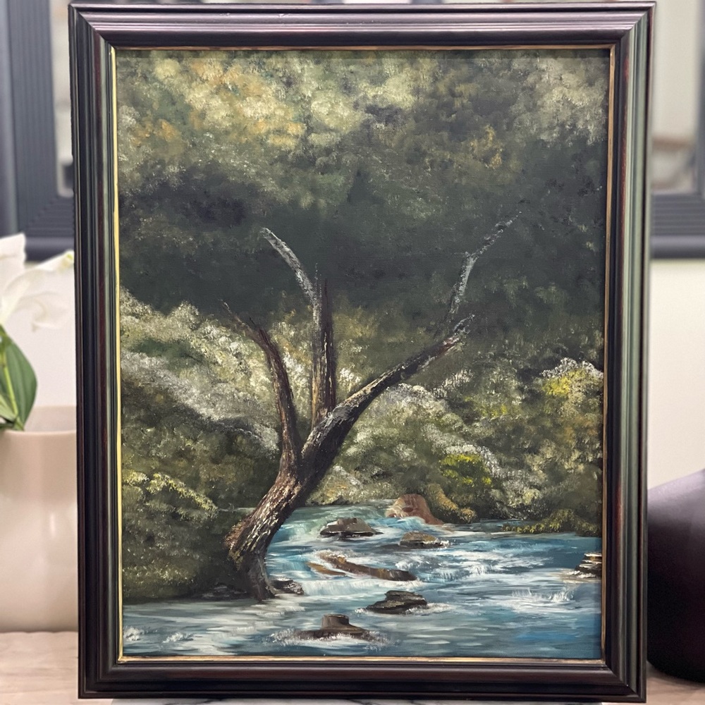 Vintage Original Painting Time Alone- 1997